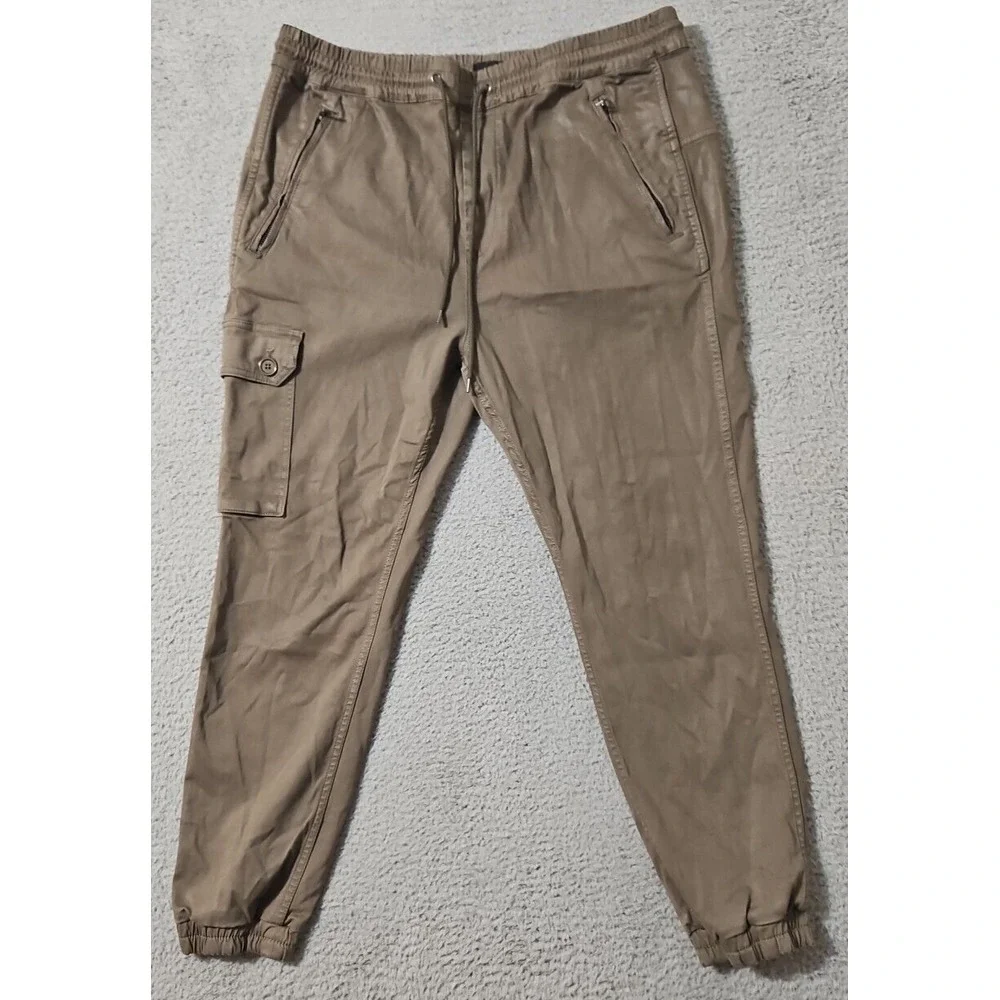 Joes Jeans Men's 2XL XXL Kinetic Jogger Cargo Pants Brown Slim Tapered Stretch